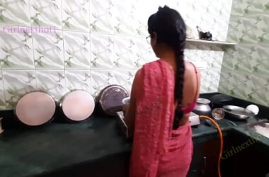 Indian Bhabi in Red Saree Fucked in Kitchen by Devar